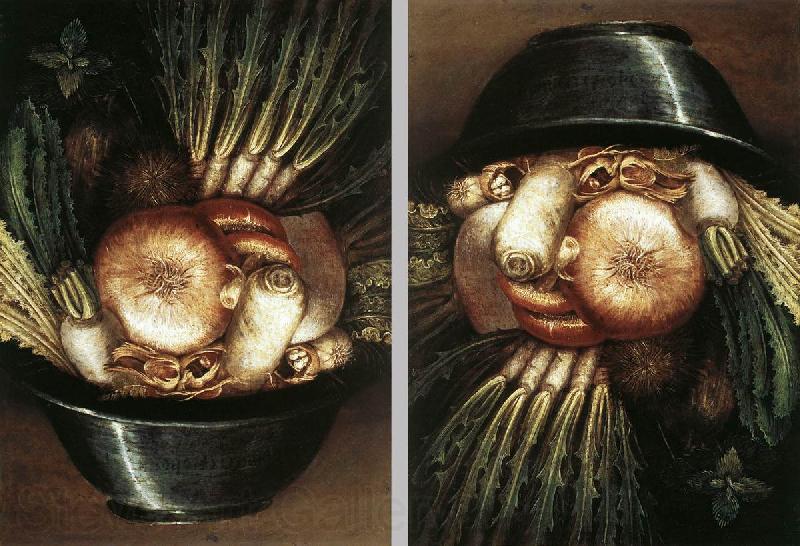 ARCIMBOLDO, Giuseppe Vegetables in a Bowl or The Gardener  dggh Spain oil painting art